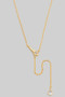 Y Drop Snake Pendant Tear Drop Necklace W Cz