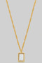 Rectangle Mop Pendant Twist Chain Necklace