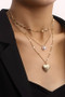 Triple Layered Heart And Locket Pendant Necklace