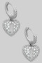 Cz Pave Heart Huggies Earrings