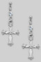 Cz Baroque Cross Drop Earrings