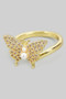 Cz Butterfly Ring With Pearl