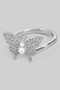 Cz Butterfly Ring With Pearl