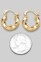 18K Gold Dipped Solid Twist Hoop Earrings 