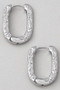 Pressed Print Oval Hoop Earrings
