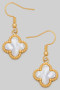 18K Gold Dipped Clover Charm Dangle Earrings