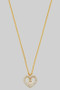 Double Heart Cz Pave Pendant Necklace