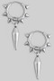 Stainless Steel Spiked Dangling Spike Huggies - #KE26790
