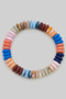 Wide Disc Marble Beaded Stretch Bracelet