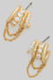 Brass Five Line Chain Drop Hoops