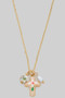 Color Flower Cross Ac Ceramic Charm Necklace