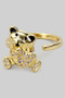 Cz Pave Teddy Bear Spinner Fidget Ring