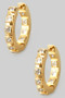 Brass Hoops With Square Cz Stones