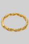 Delicate Wavy Brass Ring With Cz Pave