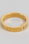 Stone And Heart Pressed Band Ring