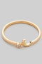 Brass Crescent Moon Ring With Cz Stone