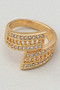 Brass Twist Ring With Cz Pave - #YR0157