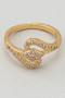 Brass Knot Ring With Cz Pave