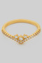 Cz Pave Brass V Ring With Crown