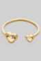 Open Brass Heart Ring With Cz