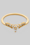 Delicate Brass Crown Ring With Dainty Cz Pave