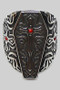 Coffin Statement Ring With Red Cz Accent