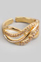Brass Wavy Layered Open Band Ring