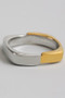 18K Gold Dipped Two Tone Square Shaped Ring