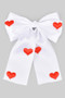 Satin Bow With Puff Heart Hair Clip