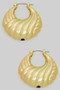 Wavy Puffed Hinge Hoop Earrings