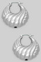 Wavy Puffed Hinge Hoop Earrings