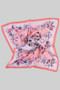 Silky Pink Flower Print Square Scarf