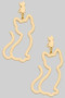 Cat Silhouette Cutout Drop Earrings