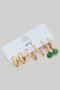 Three Piece Hoop Set With Dangling Stone