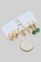 Three Piece Hoop Set With Dangling Stone