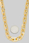 Flat Wavy Oval Link Chain Necklace