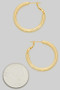Brass Line Textured Hoops