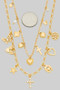 Two Piece Layered Charm Chain Necklaces