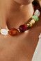 Mixed Multi Colored Resin Acrylic Chunky Necklace