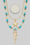 Layered Stone Bead Necklace With Shell Starfish