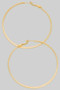 Hammered Flat Brass Everyday Hoops