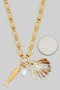 Shell Pearl And Fish Charm Necklace