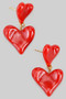 Textured Acrylic Heart Drop Earrings