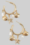Shell And Pearl Charm Hoops