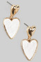 Heart Post Earrings With Dangling Heart