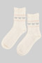Soft Bow Print Socks With Ribbed Detail