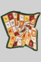Equestrian Motif Silky Square Scarf