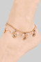 Dolphin Shell Pearl Charm Layered Chain Anklet