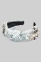 Satin Knotted Headband With Pearls