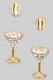 Espress Bean And Cz Martini Stud Set